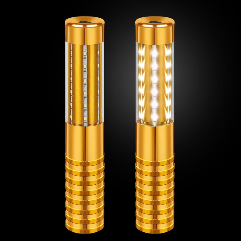 TTLYUGN 2 Pieces LED Strobe Baton Light Rechargeable Bottle Service Sparklers Stick Reusable Champagne Bottle Handheld LED for Club Stage Nightclub Party Concert Event Bar Outdoor - Gold - Image 1